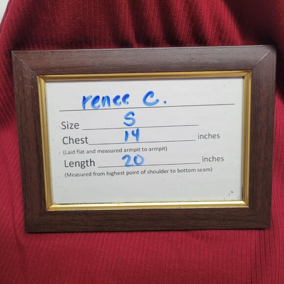 Renee C Tank Top Crop Ribbed Red Wide Strap Womens Small - Picture 4 of 4